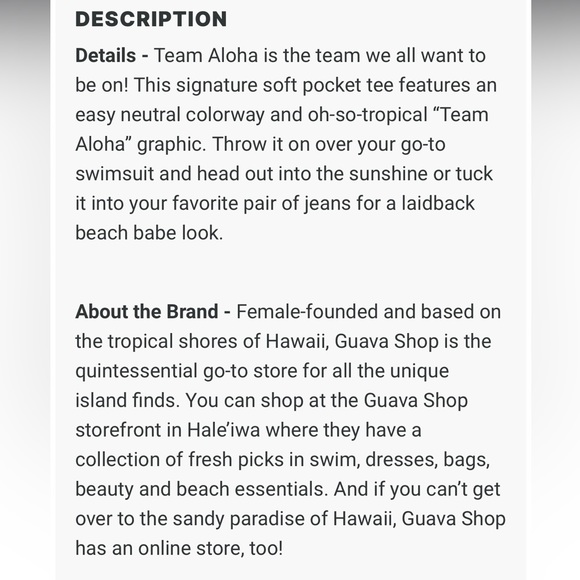 NEW Guava Shop Team Aloha Hawaiian Boutique XXL Tan Pocket T-shirt - Picture 4 of 9